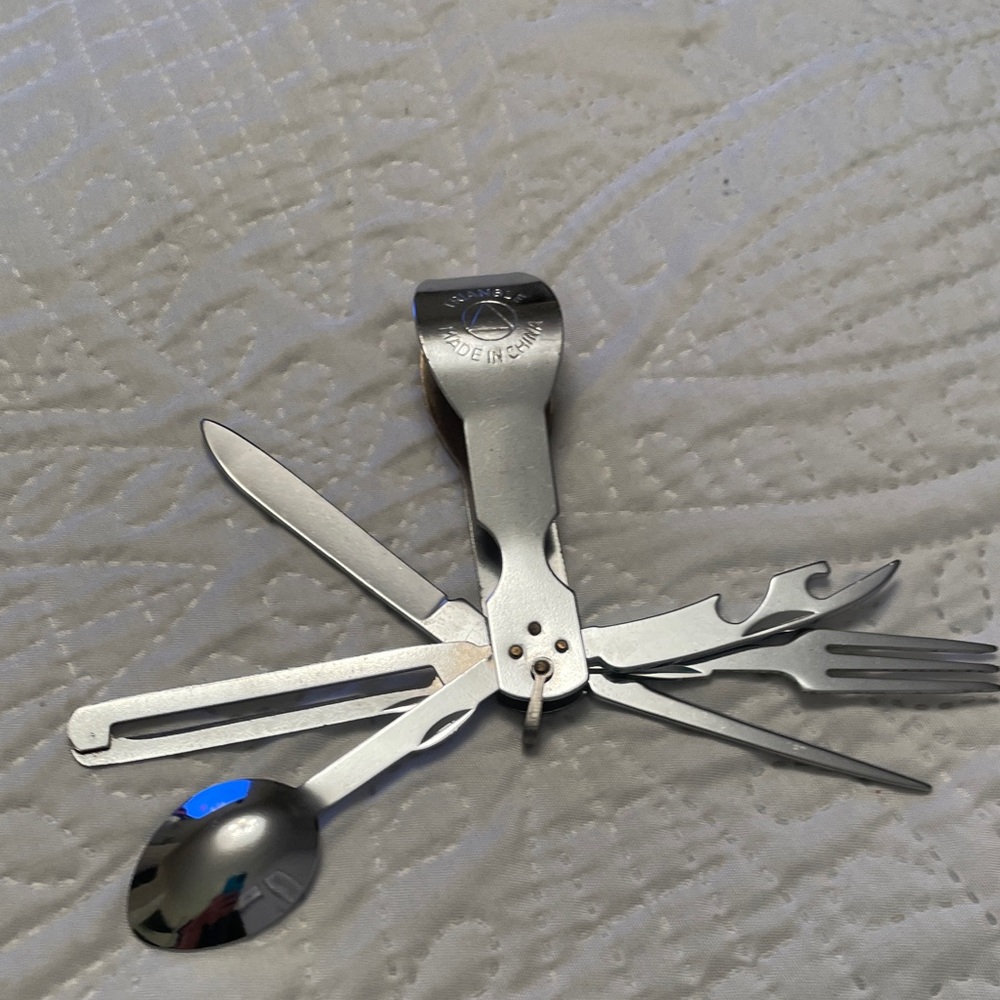 TRIANGLE Metal Multi Tool & Utensil Set in One for Camping Outdoor Survival